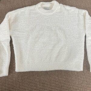 Abercrombie & Fitch White Crew Neck Sweater
